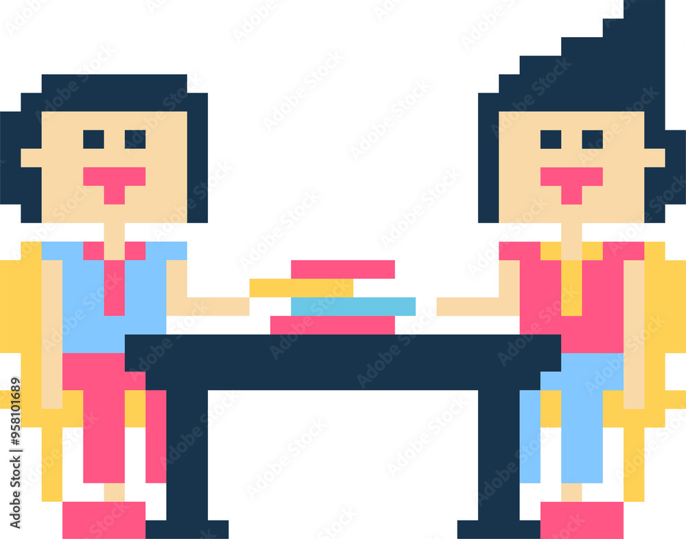People on pixel illustration People on pixel illustration
