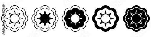 Flowers icon vector set. garden illustration sign collection. Flora symbol or logo.
