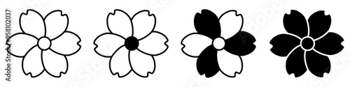 Flowers icon vector set. garden illustration sign collection. Flora symbol or logo.
