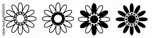 Flowers icon vector set. garden illustration sign collection. Flora symbol or logo.