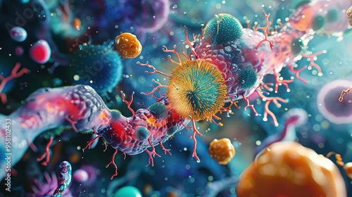 Colorful Abstract Cells and Microscopic Structures