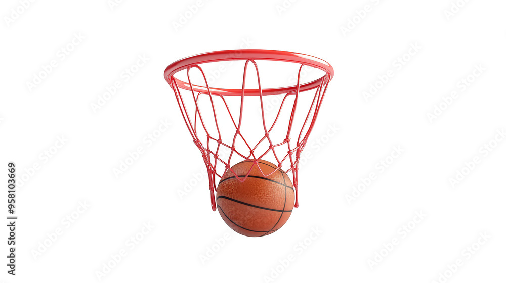 Basketball in Hoop with Glitch Effect Basketball in Hoop with Glitch Effect
