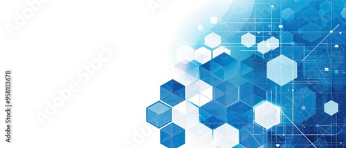 A blue and white background with a lot of blue squares