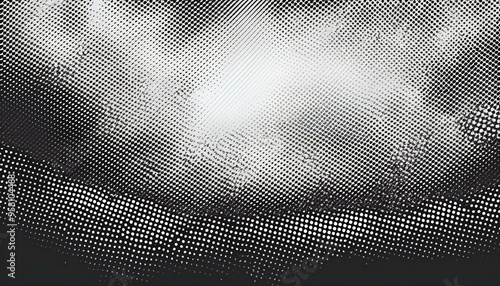 Black and white halftone background with grungy dots