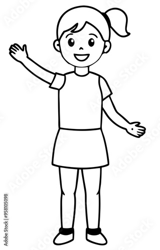 A child stands waving his hand1