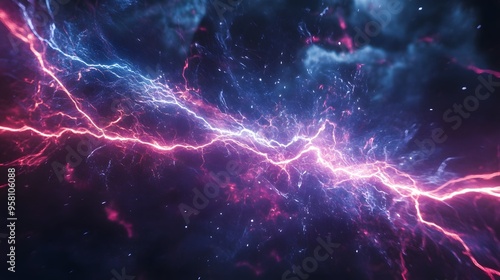 Blue and pink electric lighting, abstract electrical background