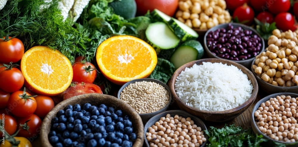 Natural whole food graphics in vibrant colors Natural whole food graphics in vibrant colors