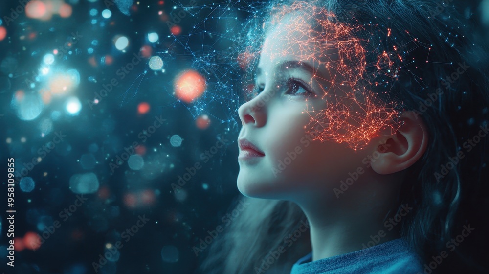 Child's cognitive development Early education theory Scientific visualization of brain growth in learning process Child's cognitive development Early education theory Scientific visualization of brain growth in learning process