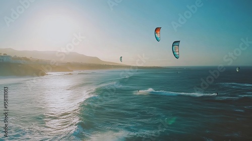 Kitesurfing brings an exhilarating sense of freedom to sea activities. photo