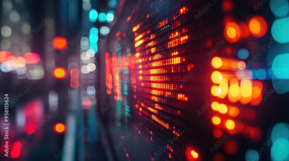 Fototapeta premium Vibrant Cityscape Lights at Night