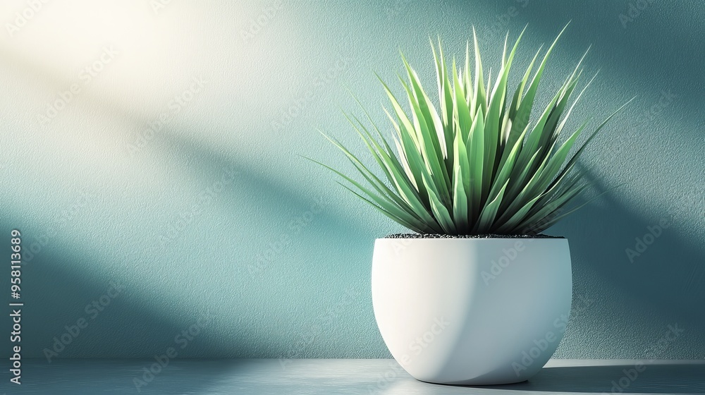 An illustration with a black and white potted plant takes center stage. An illustration with a black and white potted plant takes center stage.