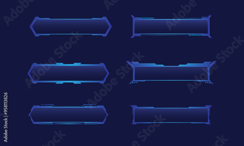 HUD futuristic user interface elements for GUI, UI, UX, KIT. Futuristic user interface graphic box for UI game.