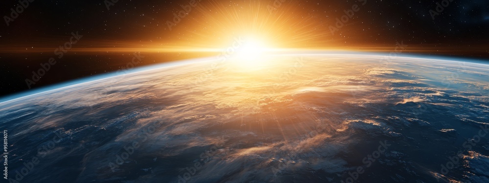 Sun's ascent over the horizon meets Earth's rise above it