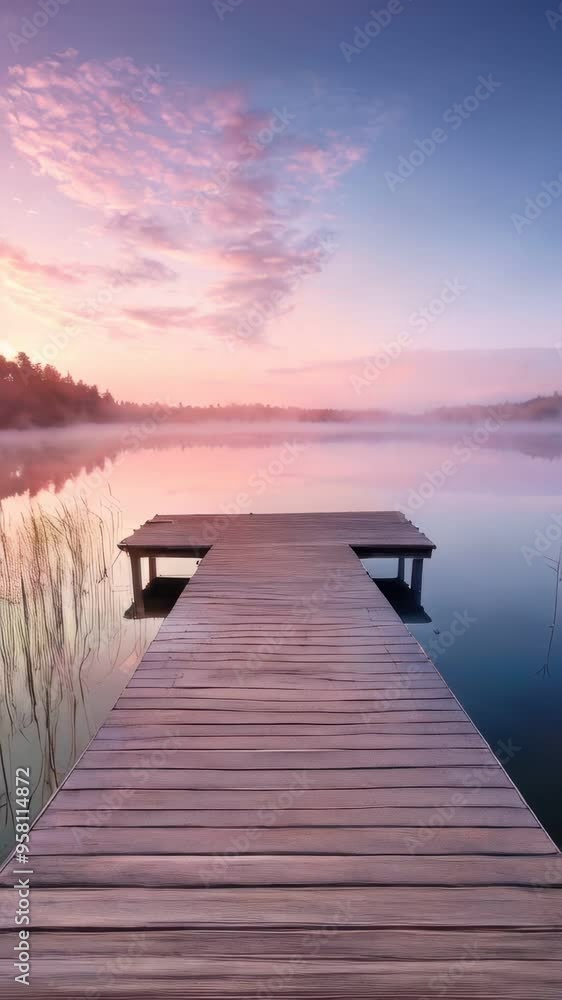 Dock that is sitting on the water Dock that is sitting on the water