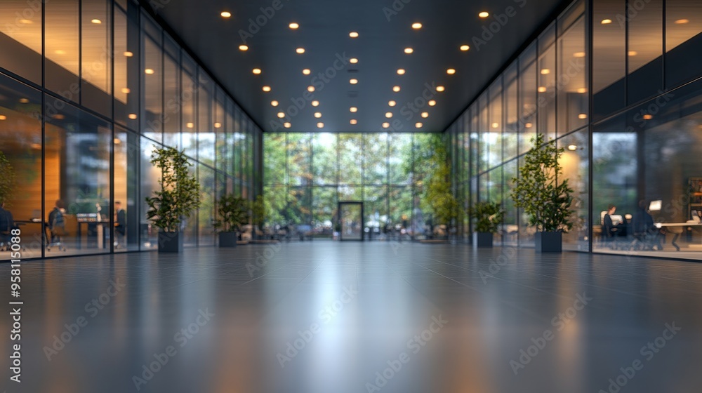 Blurred Modern Office Space with People Working Blurred Modern Office Space with People Working
