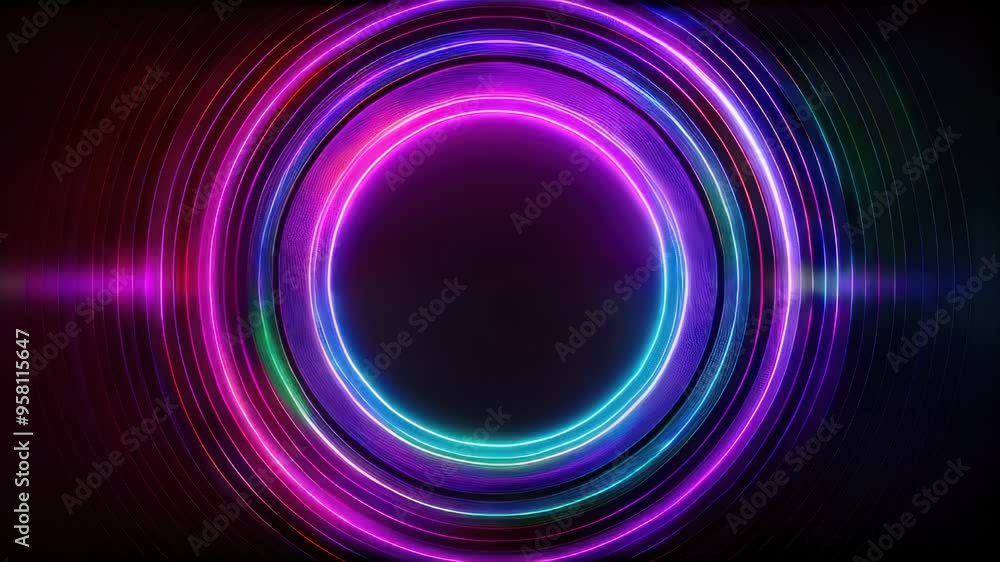 A close up of a neon ring with a black background A close up of a neon ring with a black background