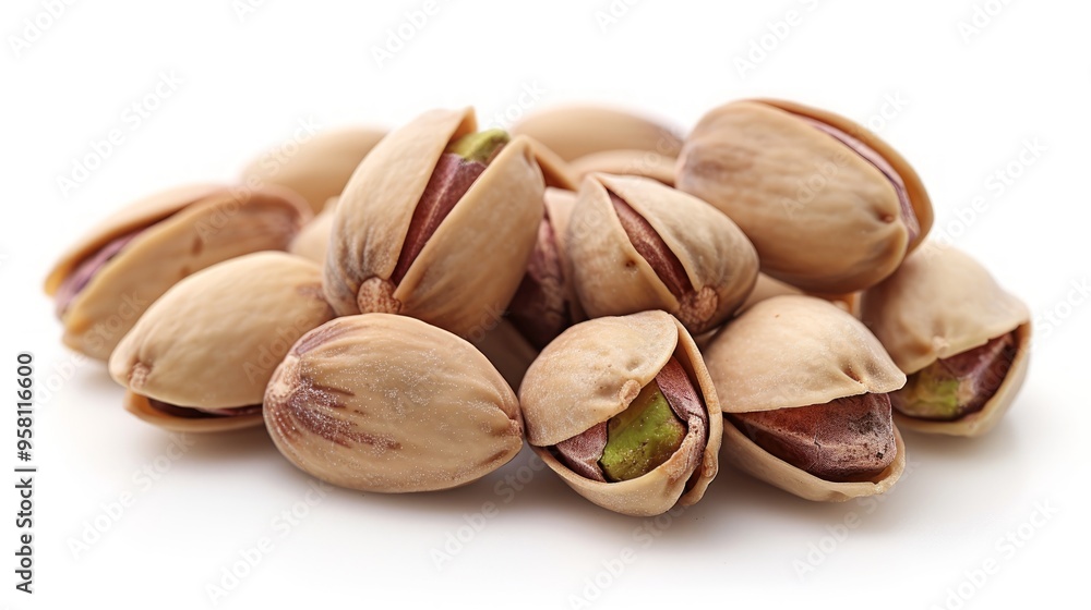 Delicious pistachios, isolated on white background Delicious pistachios, isolated on white background