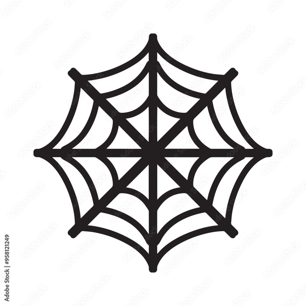 Hand Drawn Spider Web Outline Illustration Hand Drawn Spider Web Outline Illustration