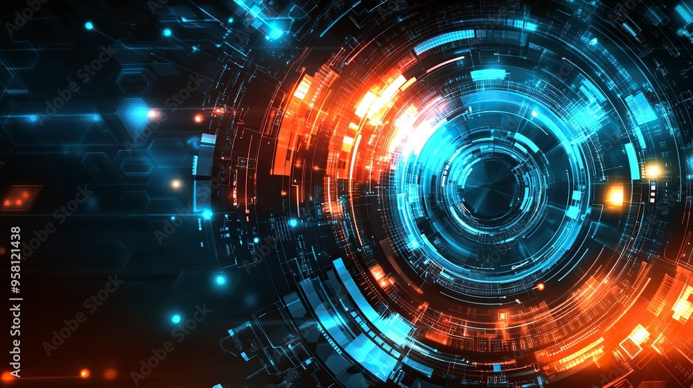 Obraz premium Abstract technology background, modern design vector illustration generative ai