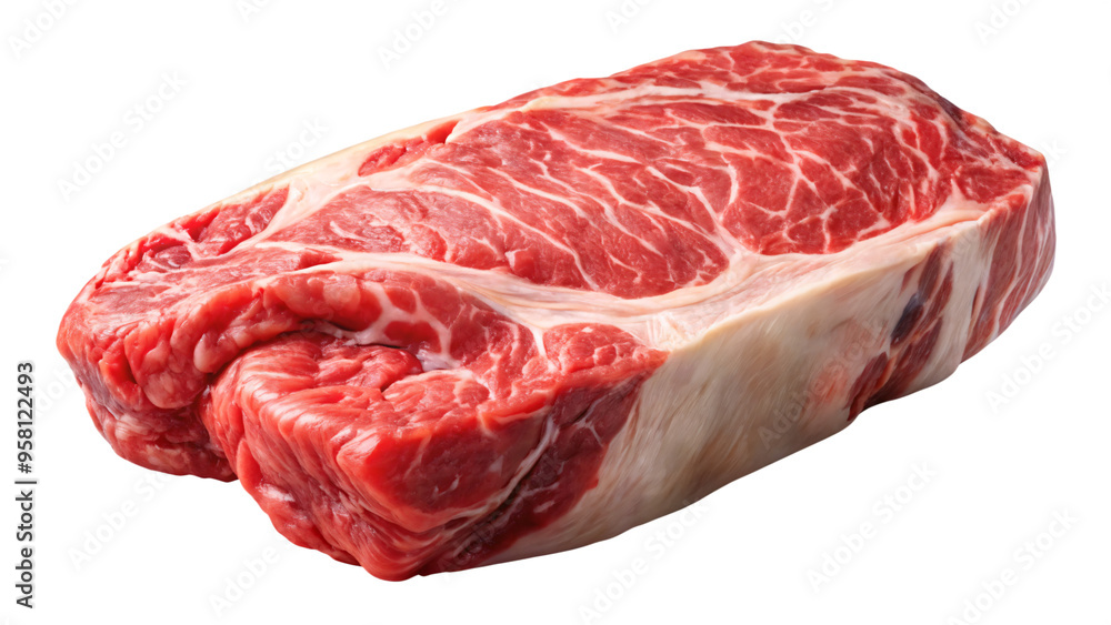 Raw beef steak, isolated on white background Raw beef steak, isolated on white background