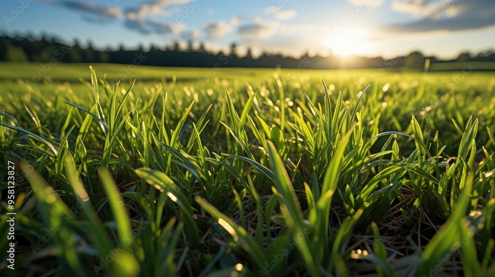 Fototapeta premium green wheat field