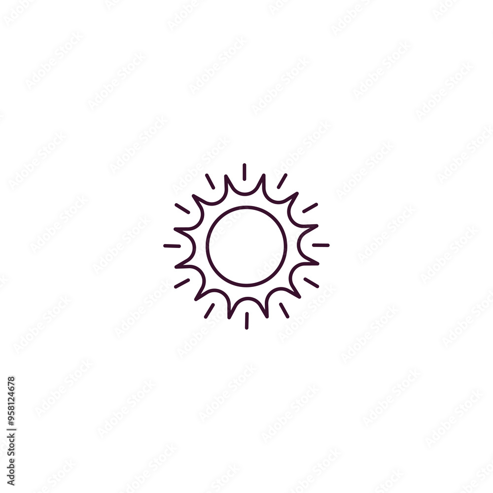 Fototapeta premium sunlight outline icon. Linear vector from ecology concept. Thin line sunlight icon isolated on white background
