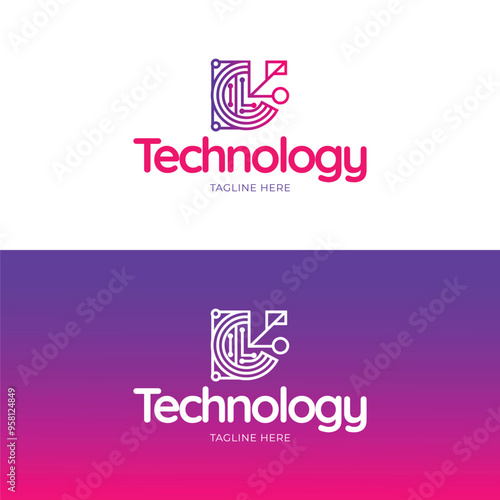 Gradient abstract technology company logotype
