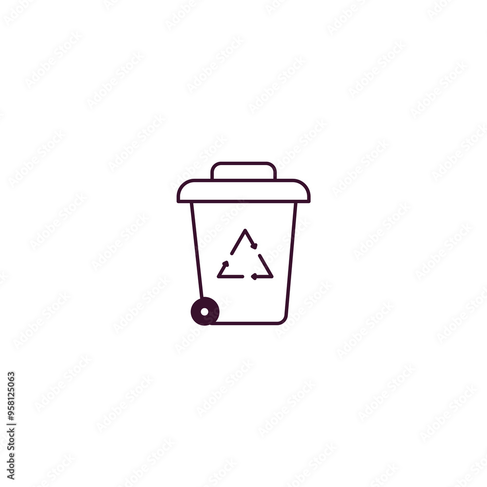 recycle bin outline icon. Linear vector from ecology concept. Thin line recycle bin icon isolated on white background recycle bin outline icon. Linear vector from ecology concept. Thin line recycle bin icon isolated on white background