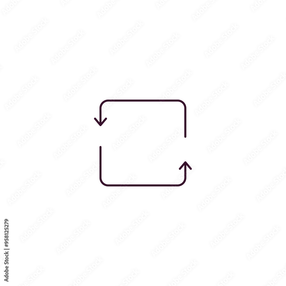 recycle arrows outline icon. Linear vector from ecology concept. Thin line recycle arrows icon isolated on white background recycle arrows outline icon. Linear vector from ecology concept. Thin line recycle arrows icon isolated on white background