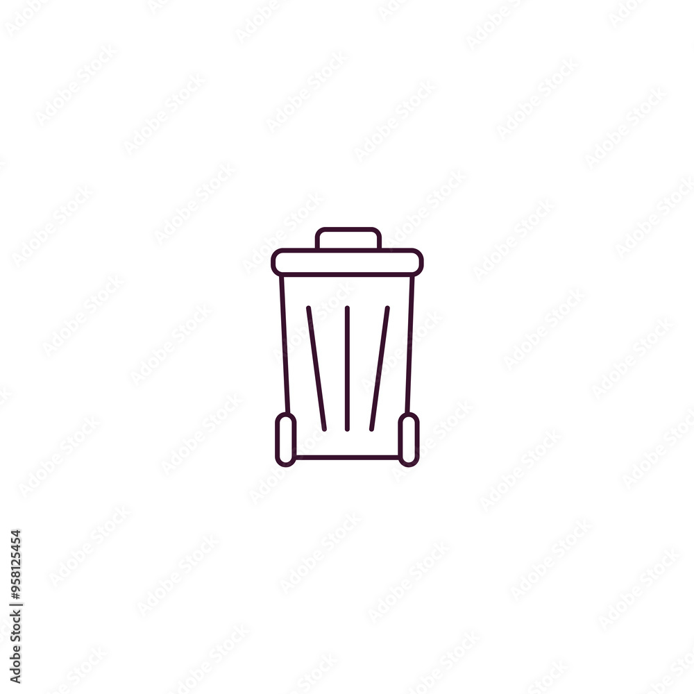 dust bin outline icon. Linear vector from ecology concept. Thin line dust bin icon isolated on white background dust bin outline icon. Linear vector from ecology concept. Thin line dust bin icon isolated on white background