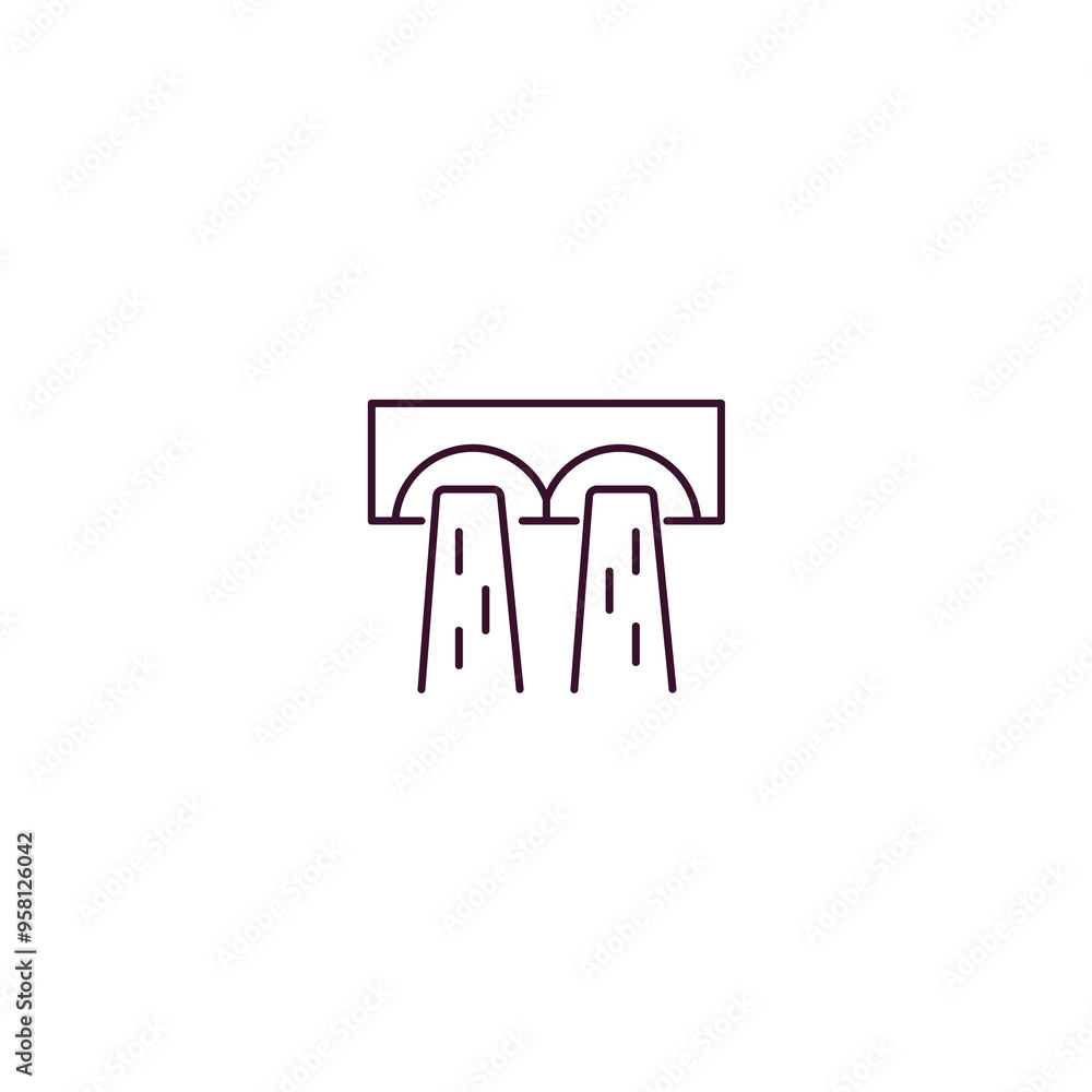 dam outline icon. Linear vector from ecology concept. Thin line dam icon isolated on white background dam outline icon. Linear vector from ecology concept. Thin line dam icon isolated on white background