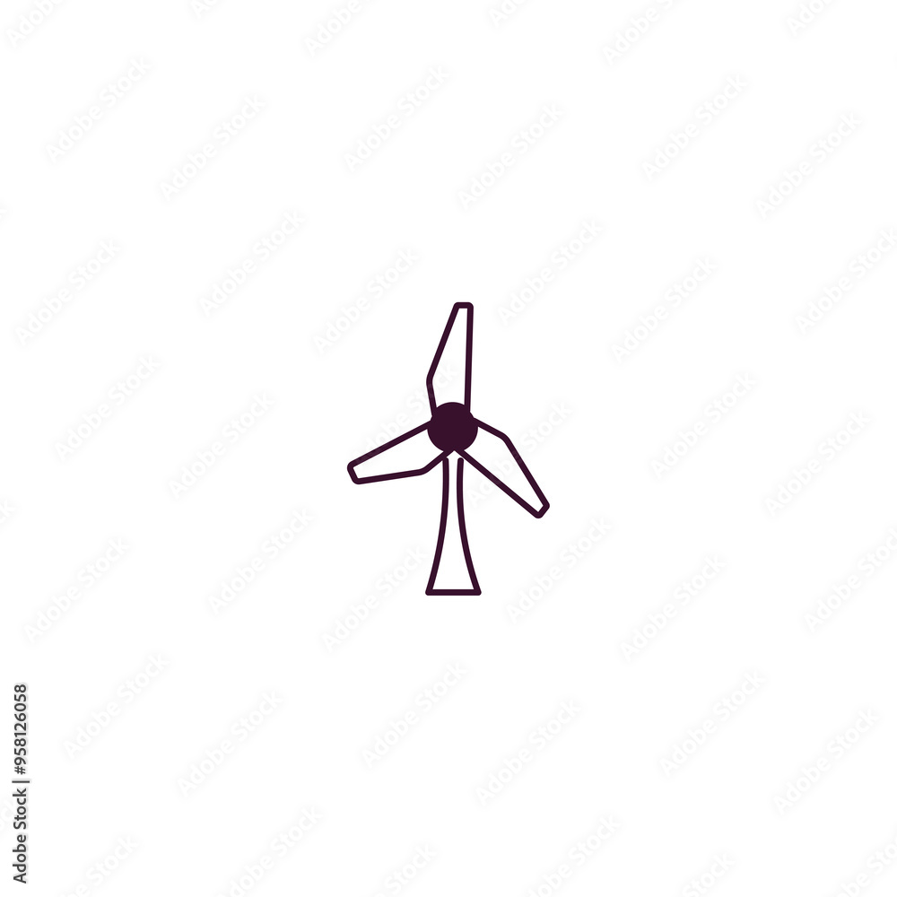 Fototapeta premium wind energy outline icon. Linear vector from ecology concept. Thin line wind energy icon isolated on white background