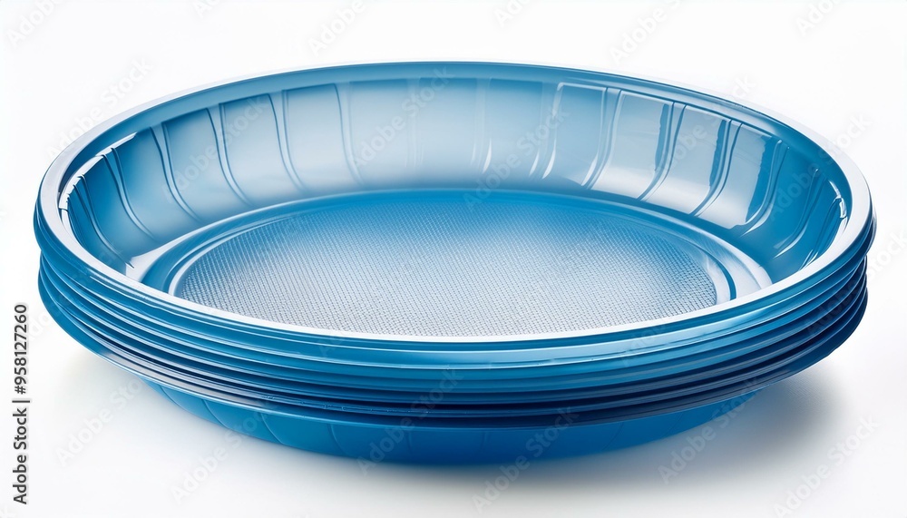 Disposable plastic plate isolated on white, clipping path Disposable plastic plate isolated on white, clipping path