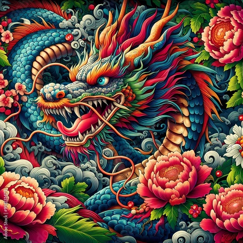 Wallpaper Mural Dragon in traditional Chinese style Torontodigital.ca