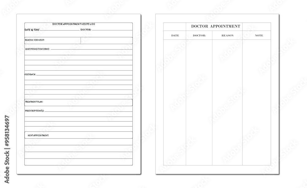 Doctor appointment KDP interior medical logbook Doctor appointment KDP interior medical logbook