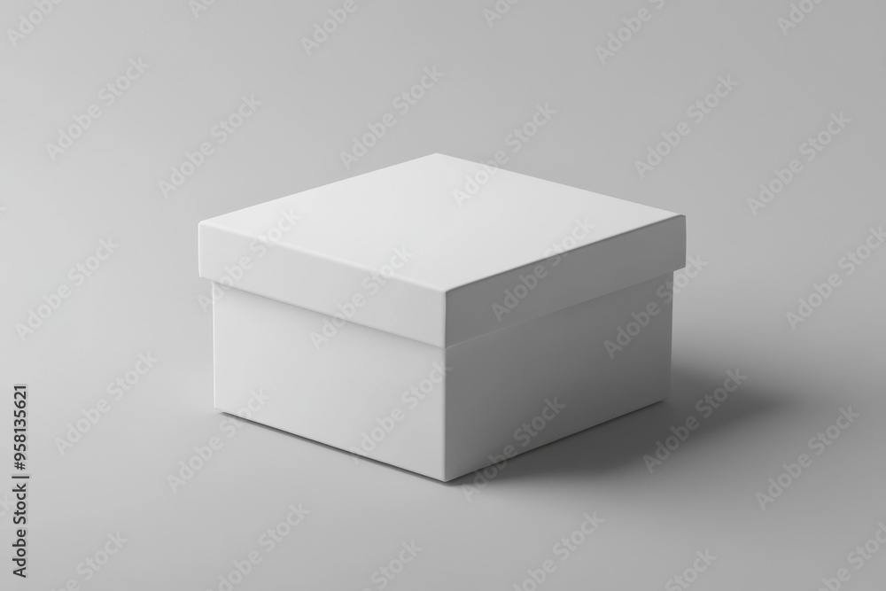 3D Render of White Packaging Box on Gray Background Ideal for Product Presentation 3D Render of White Packaging Box on Gray Background Ideal for Product Presentation