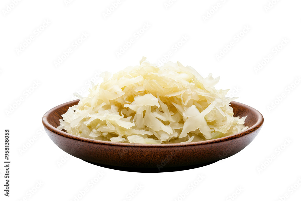 A pile of shredded cabbage or sauerkraut isolated on a white transparent background. Concept of healthy eating and fresh vegetables A pile of shredded cabbage or sauerkraut isolated on a white transparent background. Concept of healthy eating and fresh vegetables