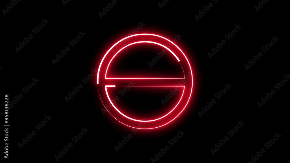 Neon status circle block icon Neon status circle block icon