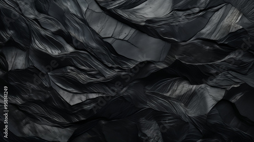 astarte.ai: Charcoal Black and Silver Textured Abstract Waves