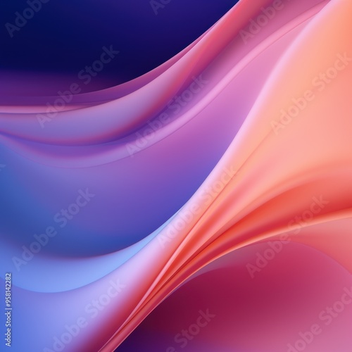 Pastel tone dark orchid Peach blue gradient defocused abstract photo smooth lines pantone color background