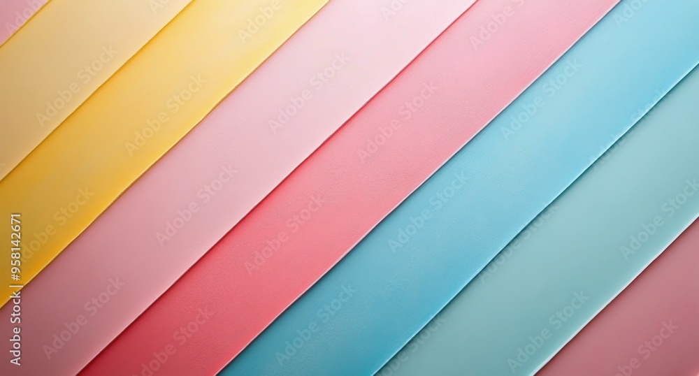 Obraz premium Colorful diagonal stripes of pastel shades creating a textured abstract background design