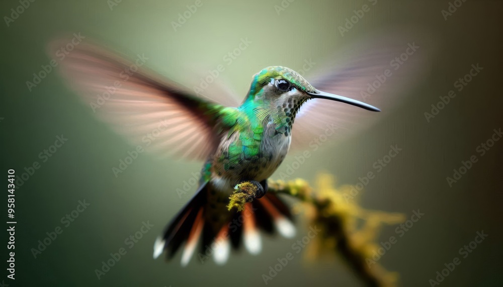 Naklejka premium hummingbird on a branch