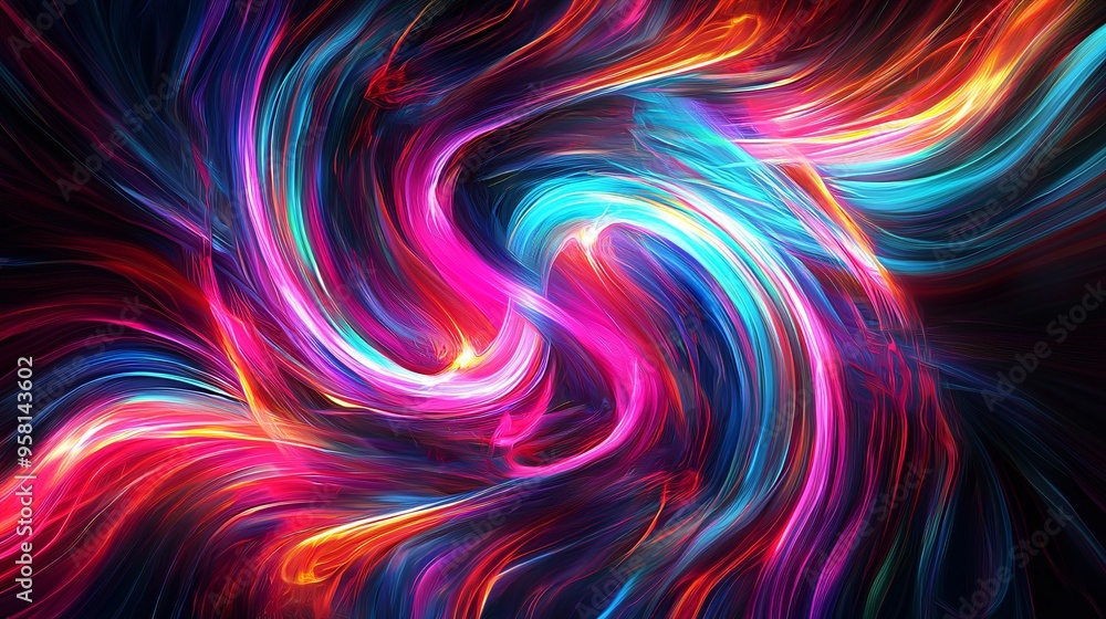 Energetic Abstract Design Featuring Dynamic Patterns in Bright Colors with Neon Effects Energetic Abstract Design Featuring Dynamic Patterns in Bright Colors with Neon Effects