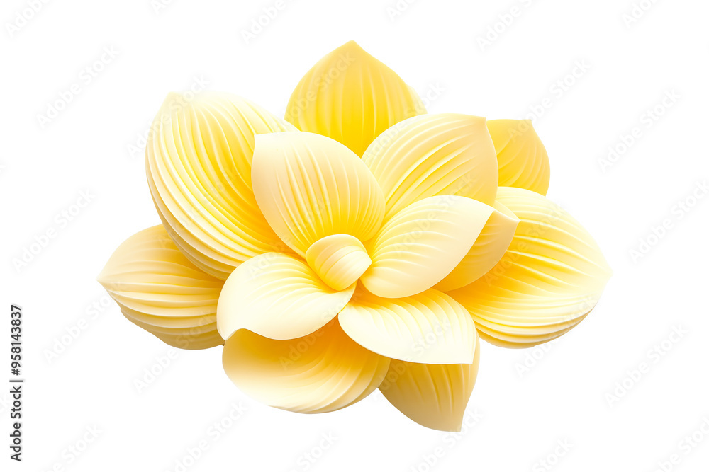 Flower made of creamy butter displays its smooth, rich texture, perfect for spreading on bread or cooking isolated on white transparent background. Flower made of creamy butter displays its smooth, rich texture, perfect for spreading on bread or cooking isolated on white transparent background.
