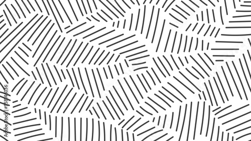 Black and White Hand drawn Background with Abstract Hatching. 1920x1080 ratio social media backdrop with line chaotic scribble texture. Vector illustration