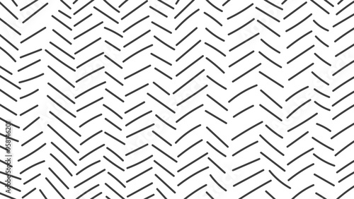 Hand drawn Line background with Herringbone Pattern. Freehand texture with scribbles and hatching. Vector illustration. Black and white color