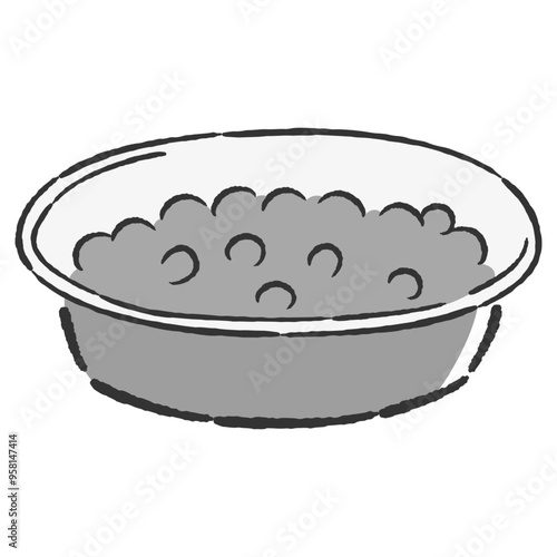 エサ入れのイラスト（小粒ドライフード入り）