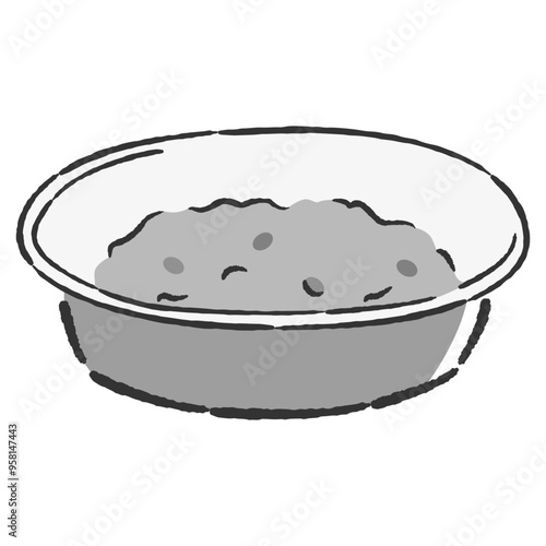 エサ入れのイラスト（ウェットフード入り）