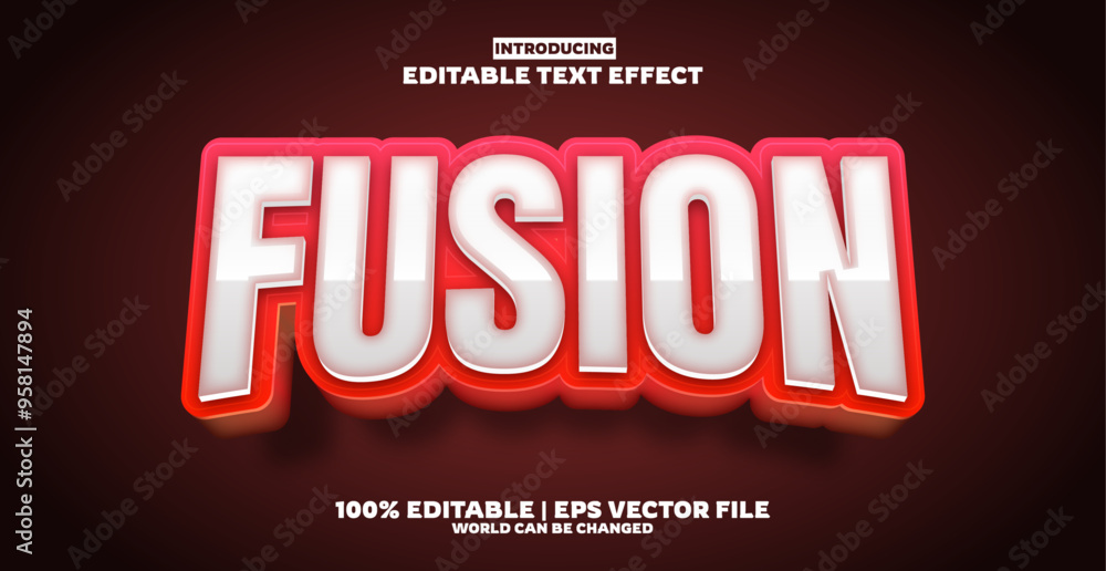 Obraz premium Fusion editable text effect in new modern trend style