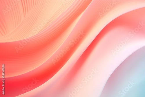 Pastel tone electric coral white gradient defocused abstract photo smooth lines pantone color background